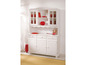 Buffet blanc avec vitrine en verre