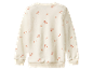 Un sweat-shirt beige pour enfant avec petit imprimé floral.