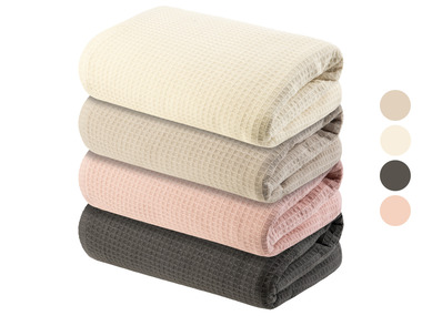 LIVARNO home - Lot de 2 serviettes de toilette gaufrées, 50 x 100 cm 