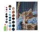 Kit de peinture au diamant : chaton roux endormi,  perles colorées incluses.