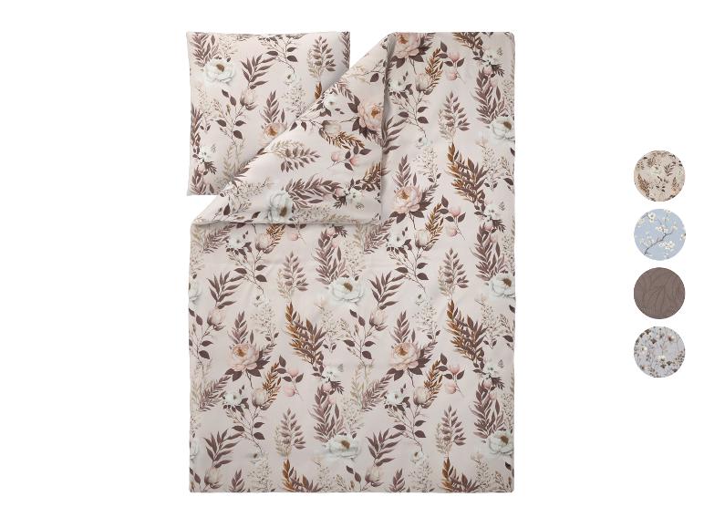 Parure de lit avec housse de couette et taie d'oreiller à motif floral beige et marron