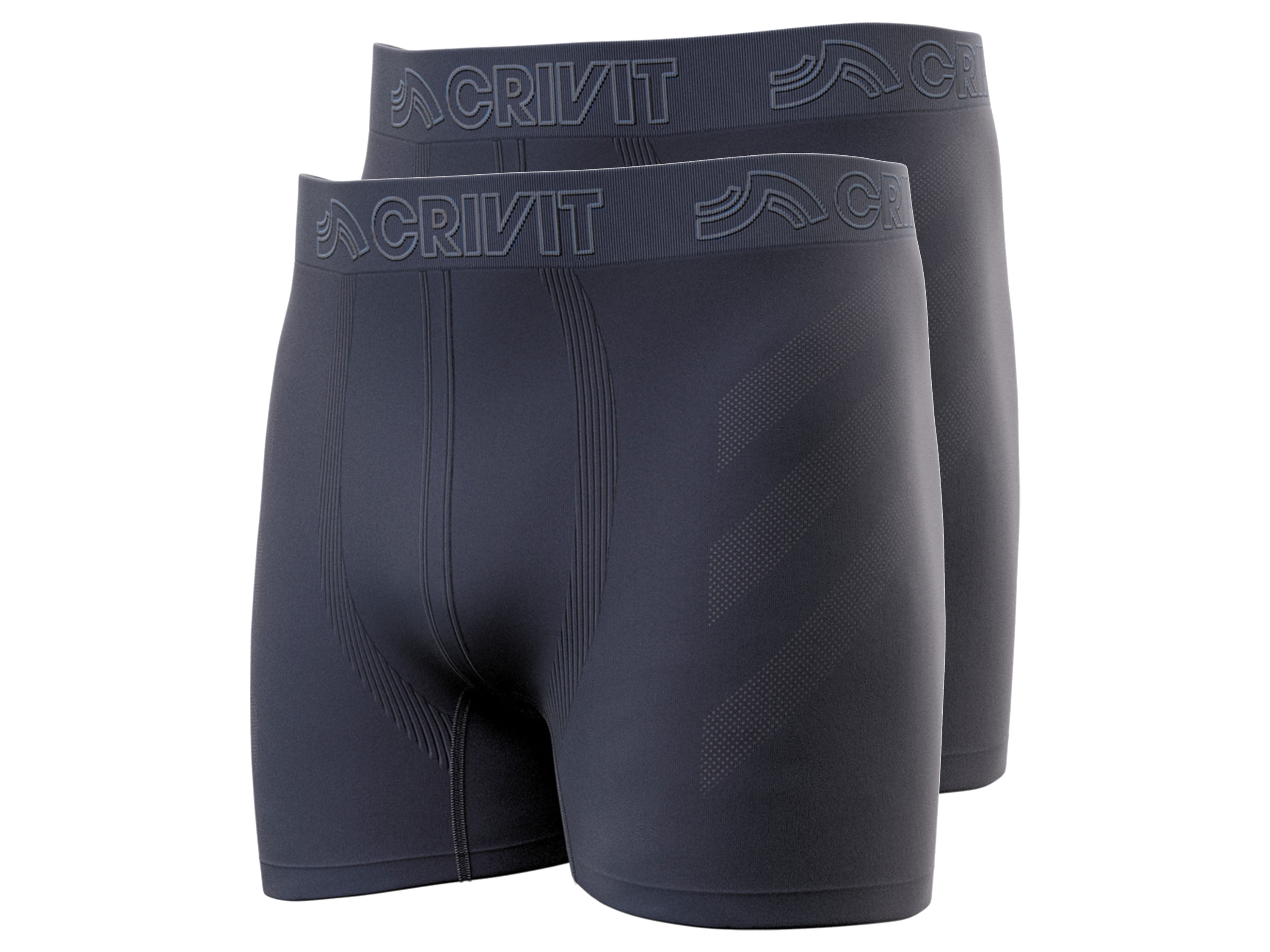 CRIVIT Lot de 2 boxers techniques homme (bleu foncé, L)