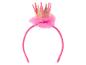Un serre-tête rose avec une couronne dorée.