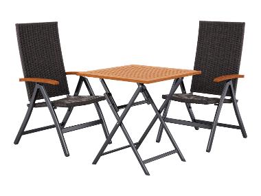 LIVARNO® Table de jardin + Lot de 2 fauteuils pliants Valencia