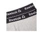 Boxers Reebok gris et noirs avec logo sur la ceinture.