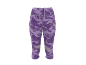 Legging capri de sport pour femme avec motif camouflage violet et cordon de serrage à la taille.