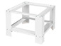 Socle en métal blanc pour lave-linge ou sèche-linge.