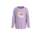 T-shirt violet à manches longues pour enfant avec ours endormi sur la lune
