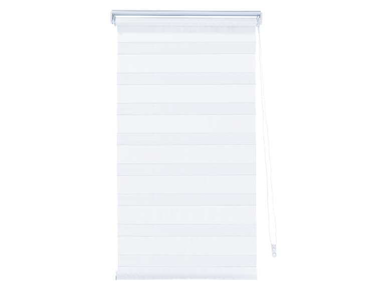 Un store enrouleur blanc de style minimaliste.