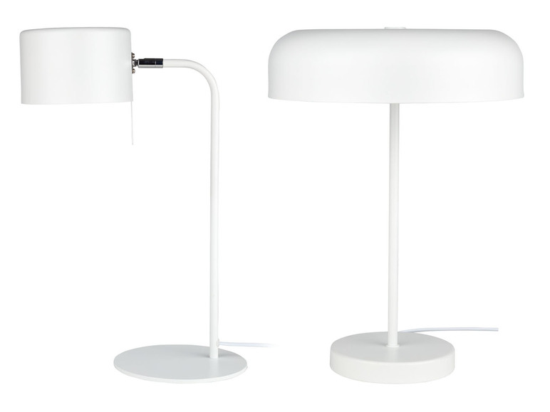 Aller en mode plein écran : LIVARNO home Lampe de table, 1 ou 2 ampoules, blanc mat - Image 1