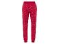 Pantalon de jogging rouge avec un motif de flocons de neige.