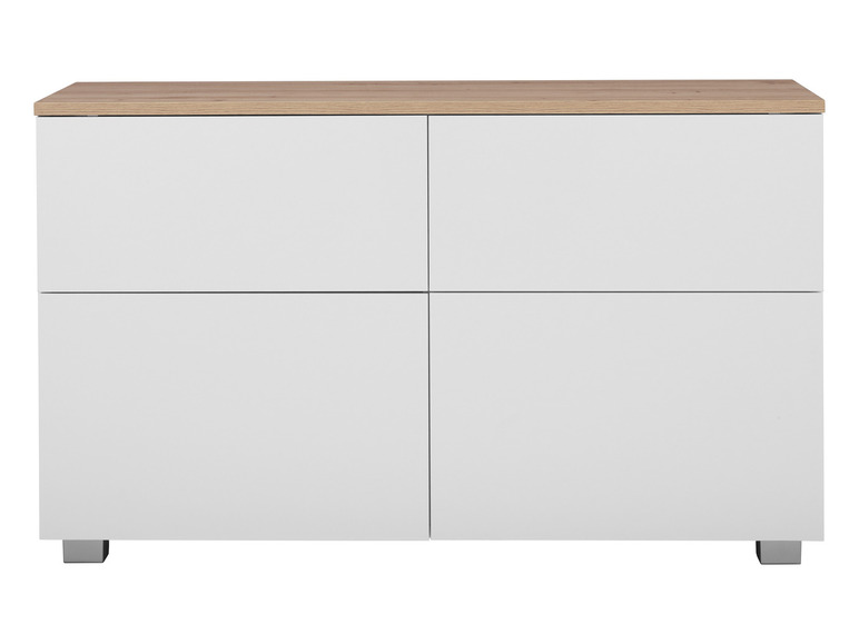 Aller en mode plein écran : LIVARNO home Meuble bas Madrid, 113 x 67 x 40 cm, imitation chêne/blanc - Image 3