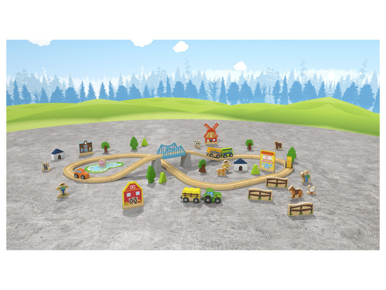 Aller en mode plein écran : Playtive Set de chemin de fer en bois - Image 4