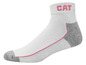 Des chaussettes CAT blanches avec des accents roses.