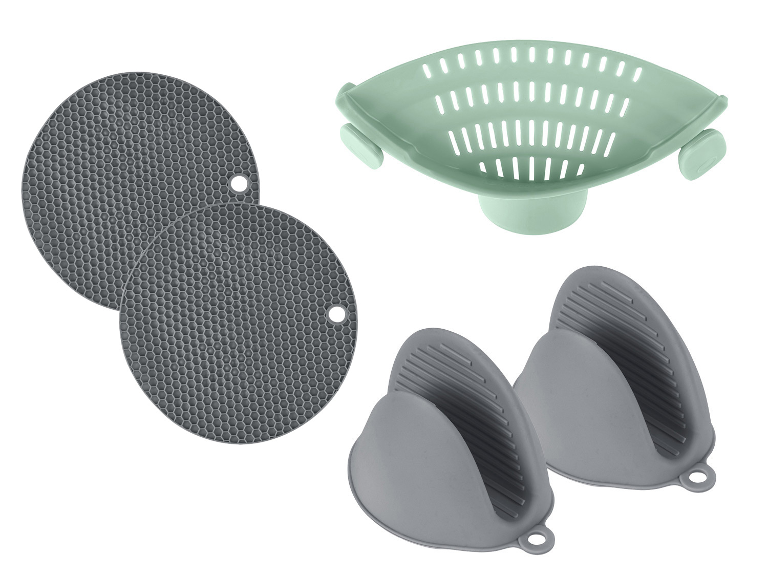 ERNESTO® Couvercle égouttoir ou dessous de plat ou gants de cuisine