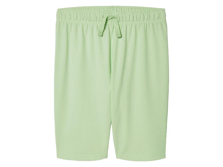 Shorts en jersey vert pâle avec cordon de serrage.