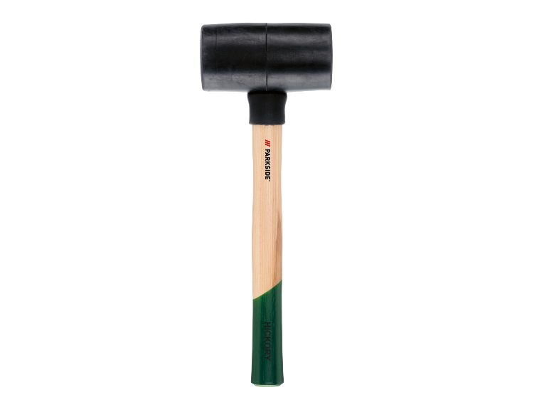Maillet en caoutchouc Parkside avec manche en hickory.