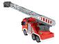 Un camion de pompiers rouge avec une échelle extensible
