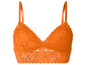 Un soutien-gorge en dentelle orange.
