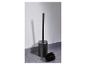 Brosse de toilette noire avec support en métal