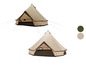 Deux tentes en coton beige de la marque Outwell.