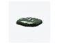 Une noisette de peinture vert foncé sur une surface blanche.