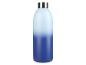 Bouteille d'eau bleu et blanc ; design ombré.