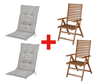 LIVARNO home Fauteuils + Coussins SEVILLA, gris
