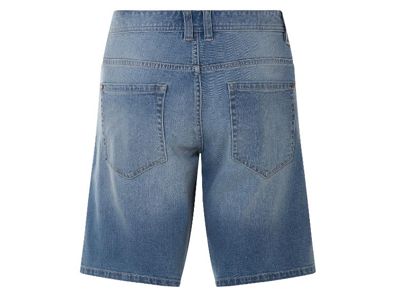 Short en jean bleu clair, vue arrière.