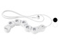 Multiprise blanche avec 5 prises et 2 ports USB.