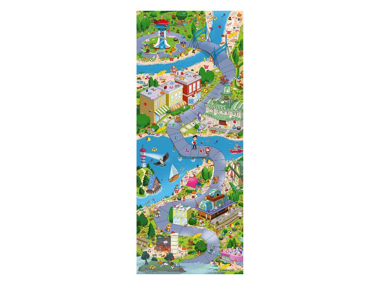 Un jeu de société coloré sur le thème de la Pat' Patrouille avec un chemin sinueux à travers une ville et des paysages naturels.
