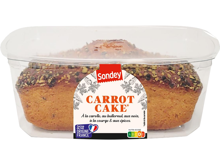 Carrot cake Sondey à la carotte, au butternut, aux noix, à la courge et aux épices.