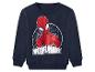 Sweat-shirt enfant bleu marine avec imprimé Spiderman et texte « WEBBER WONDER ».