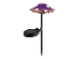 Un luminaire de jardin solaire en forme de champignon.