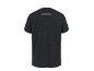 Dos d'un t-shirt homme gris foncé à manches courtes avec une bande réfléchissante.