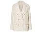 Un blazer crème avec des boutons dorés.