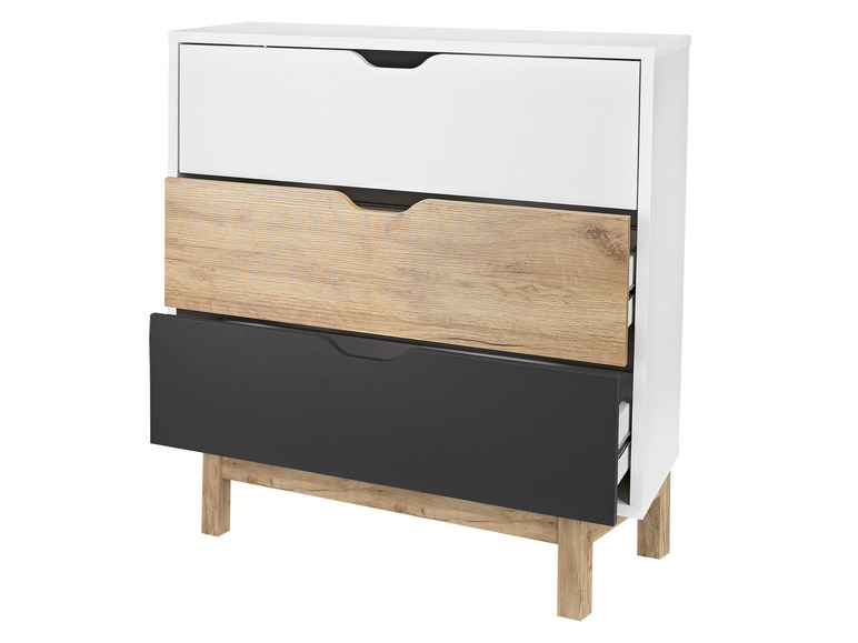 Aller en mode plein écran : LIVARNO home Commode avec 3 tiroirs, 80 x 35 x 85 cm - Image 3