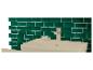 Lavabo en céramique avec robinet chromé et carreaux de métro verts au mur.