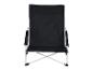 Chaise de camping pliante noire avec cadre en métal blanc