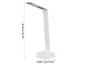 Lampe de bureau LED blanche avec chargeur sans fil, env. 82 cm de haut.