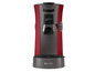 Une cafetière Philips Senseo rouge et grise.