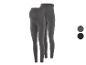 Deux paires de leggings de grossesse en gris et noir.