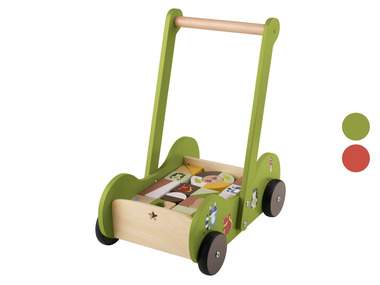 PLAYTIVE Poussette en bois, avec 30 blocs de construction en bois