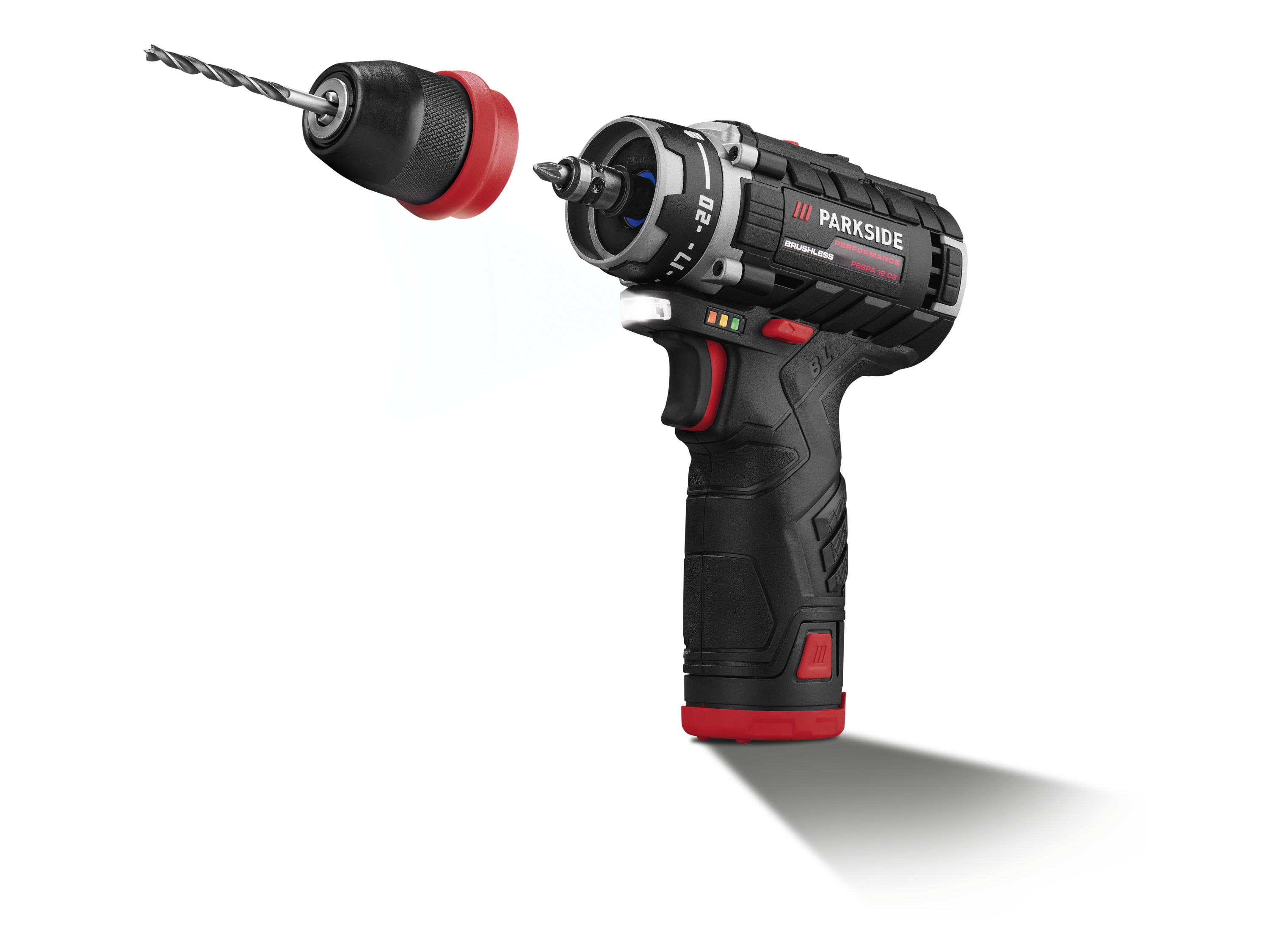 PARKSIDE PERFORMANCE® Set visseuse-perceuse 12V/2Ah PBSPA 12 C3 avec 2 batteries et chargeur
