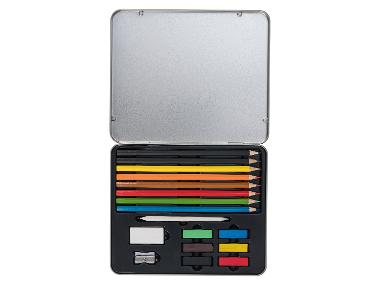 CRELANDO® Set d’esquisse et de dessin ou coffret de crayons de couleur (Sketching)