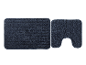Ensemble de tapis de bain bleu foncé.
