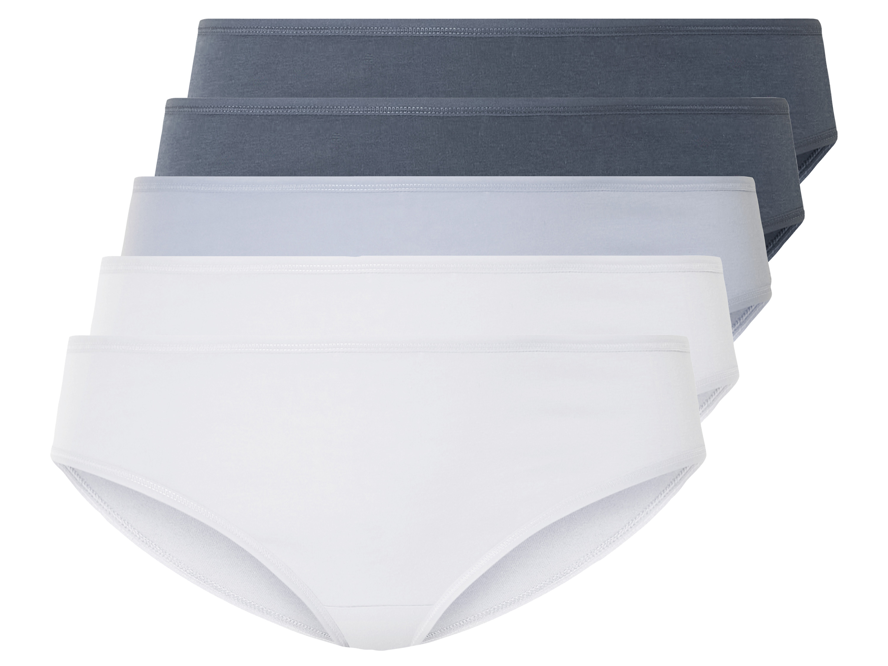 esmara® Lot de 5 culottes femme (XXL (50/52), bleu foncé/bleu clair/blanc)