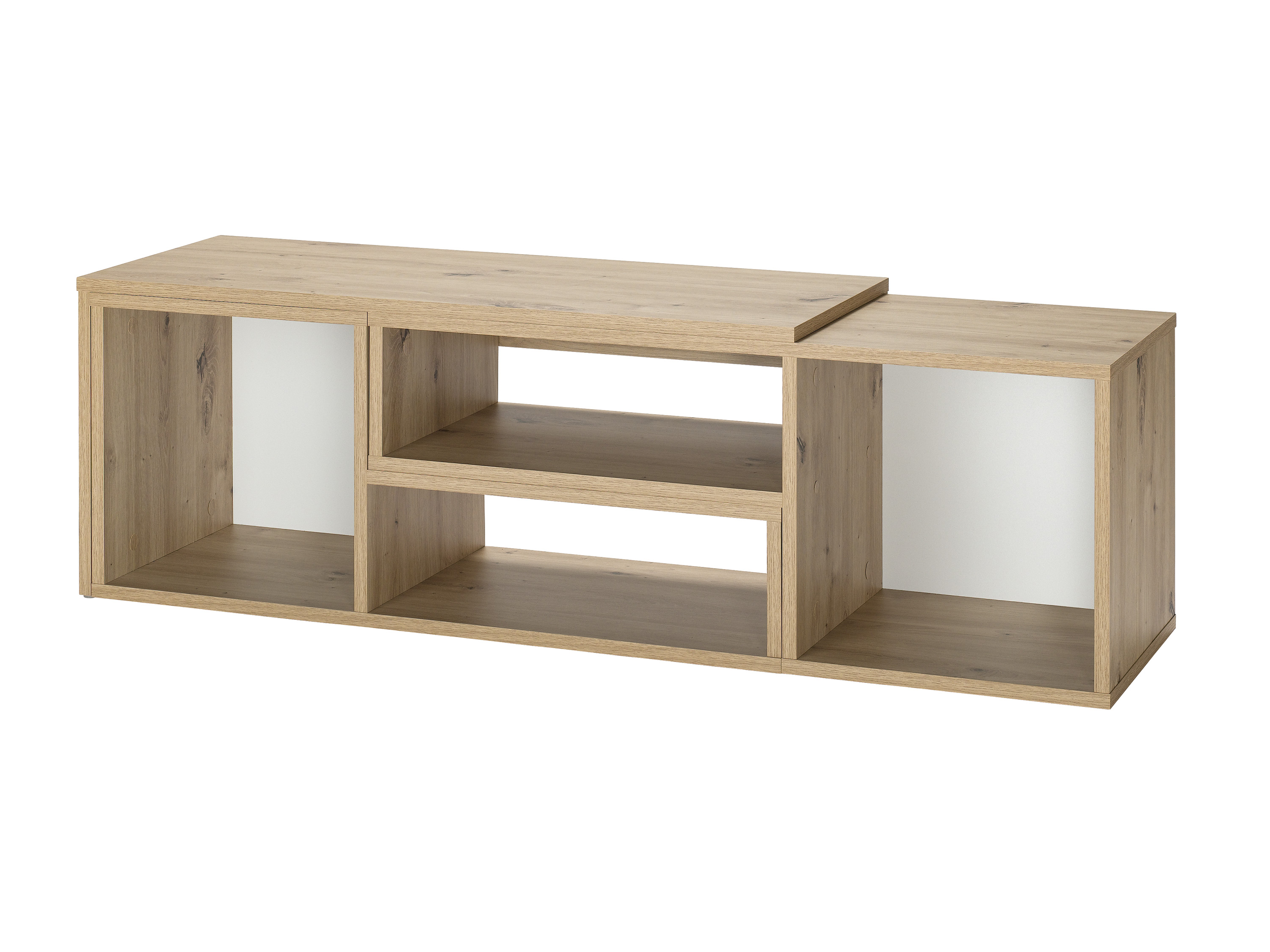 LIVARNO home Étagère TV modulable, 123,1-172,5 x 34,8 x 37,9 cm, imitation chêne
