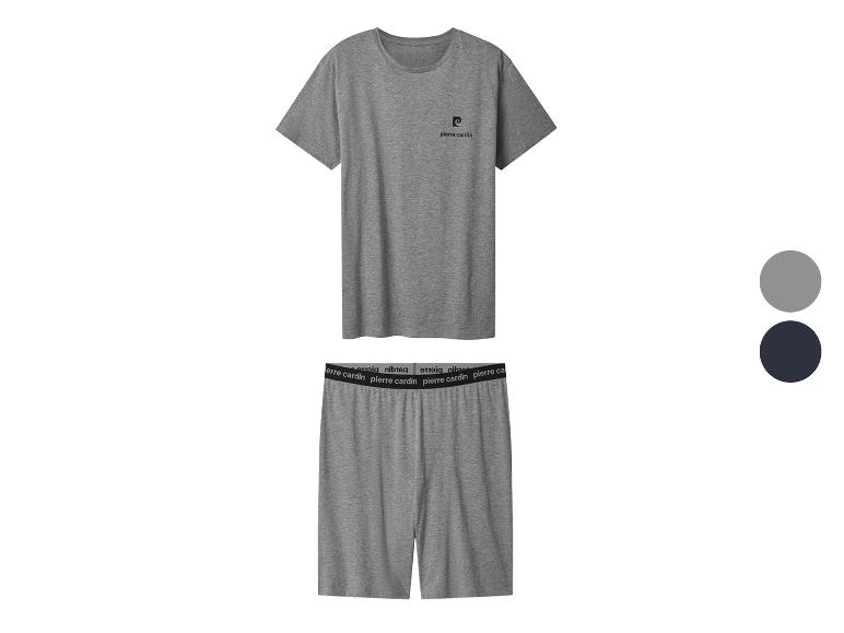 Pyjama Pierre Cardin gris pour homme, t-shirt et short.