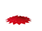 Jupe de sapin de Noël rouge avec petites lumières sur fond blanc
